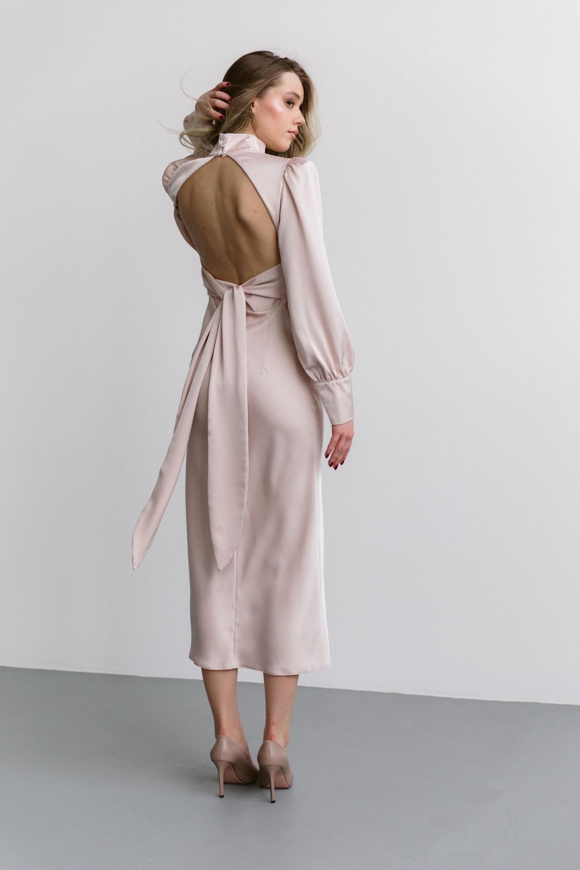 Silk Turtleneck Dress