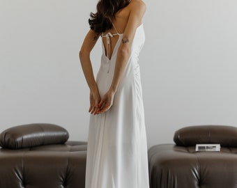 White Slip Dress, White Maxi Slip Dress, Maxi Slip Dress, Maxi Slip, Slip  Dress, Backless Dresses, Silk Dress, Open Back Silk Dress - Etsy