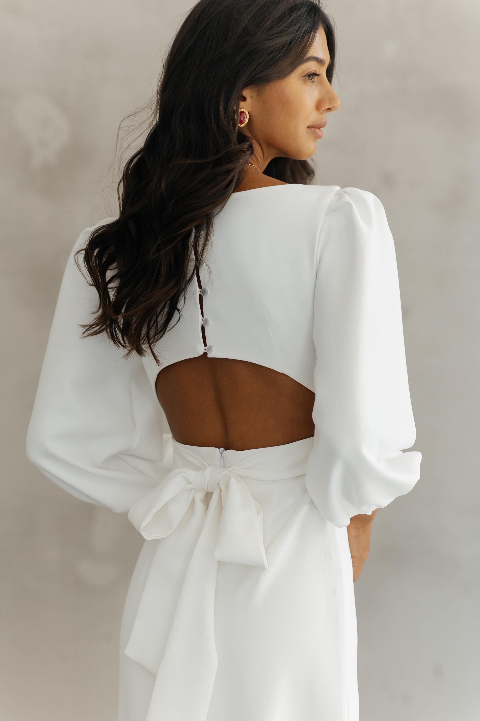 White Bow Mini Dress for Her - Etsy
