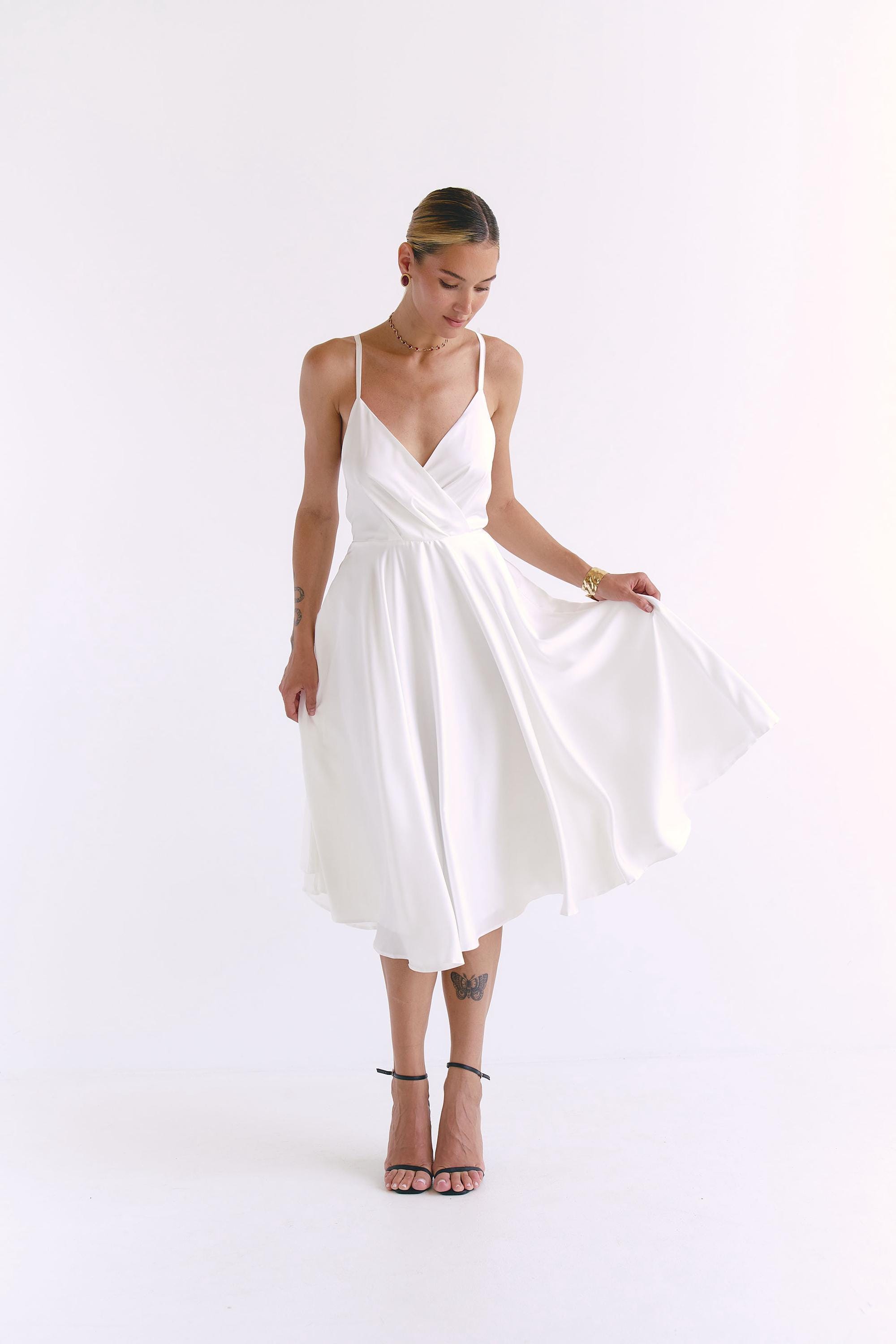 white satin strappy dress White Maxi Dress - Strappy Maxi Dress - Satin Maxi Dress