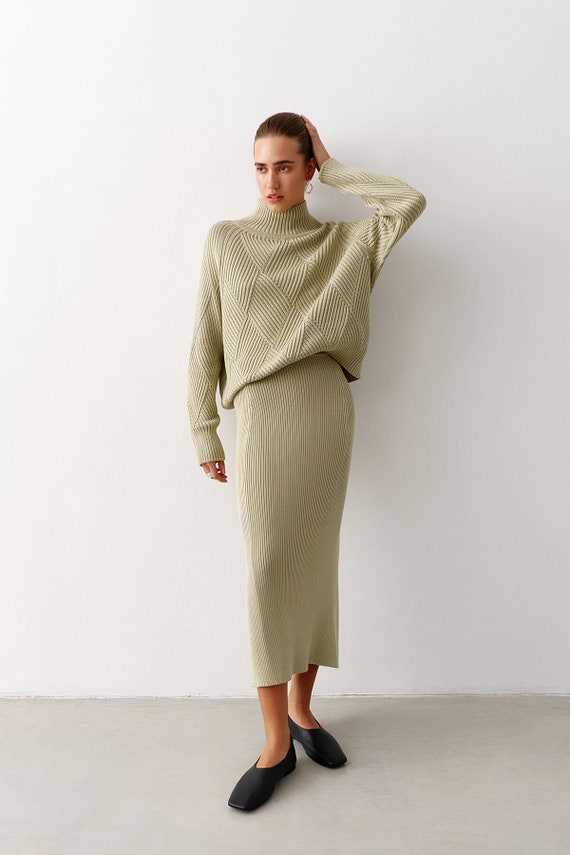 Beige skirt matching set hotsell