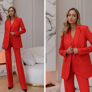 Pink Suit Vest Pants Set