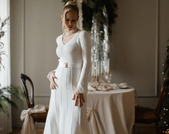 White Cable Knit Sweater Dress, Winter White Oversized Pullover, Milky Wool  Tunic, Christmas Photo Outfit, Soft Warm Gift Her - Etsy