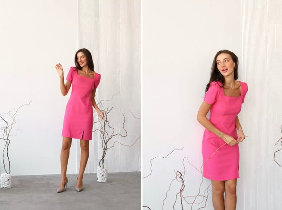 hot pink casual dress