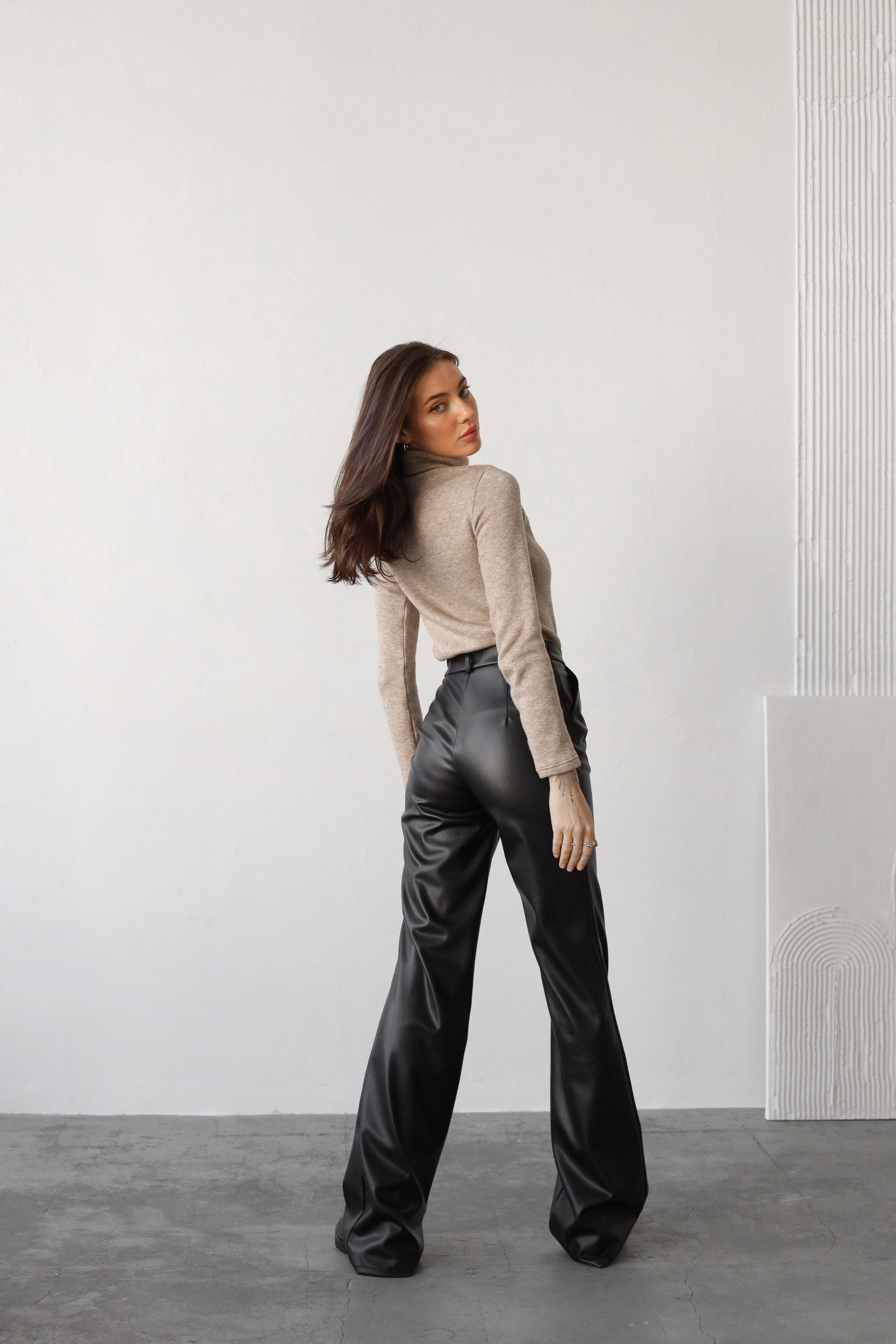 Vegan Leather Pants Women, Faux Leather Pants Women, Leather Bell Bottoms  Trousers, Black Leather Pants for Women, Leather Flares 