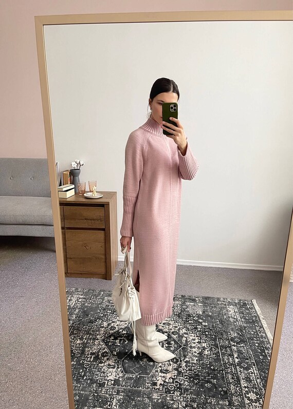 Pink rose sweater dress online