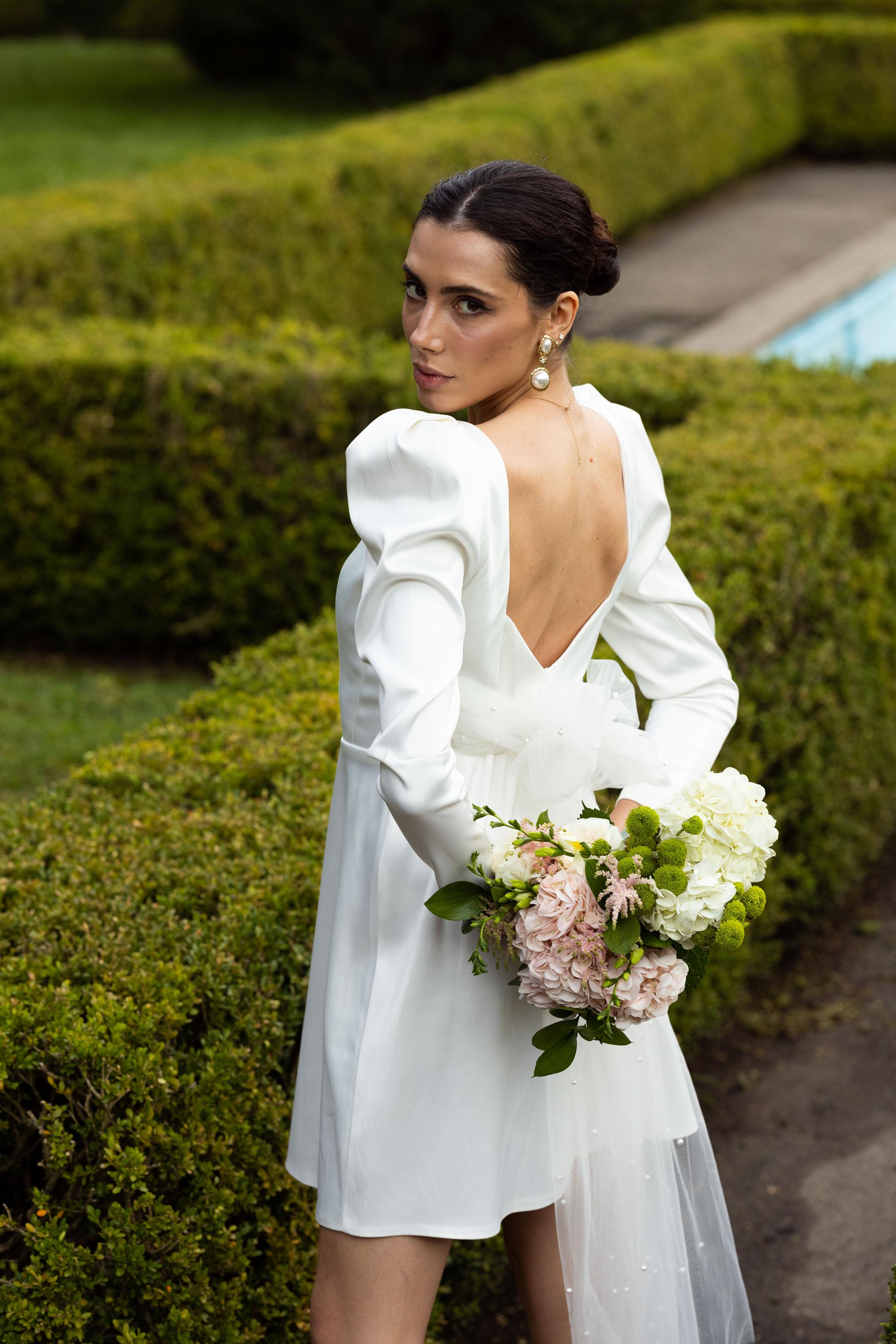 Winter Bride Rehearsal Winter Wedding Rehearsal Dinner Dress Short Pearl Wedding  Dress, Margaret Dress Off-White