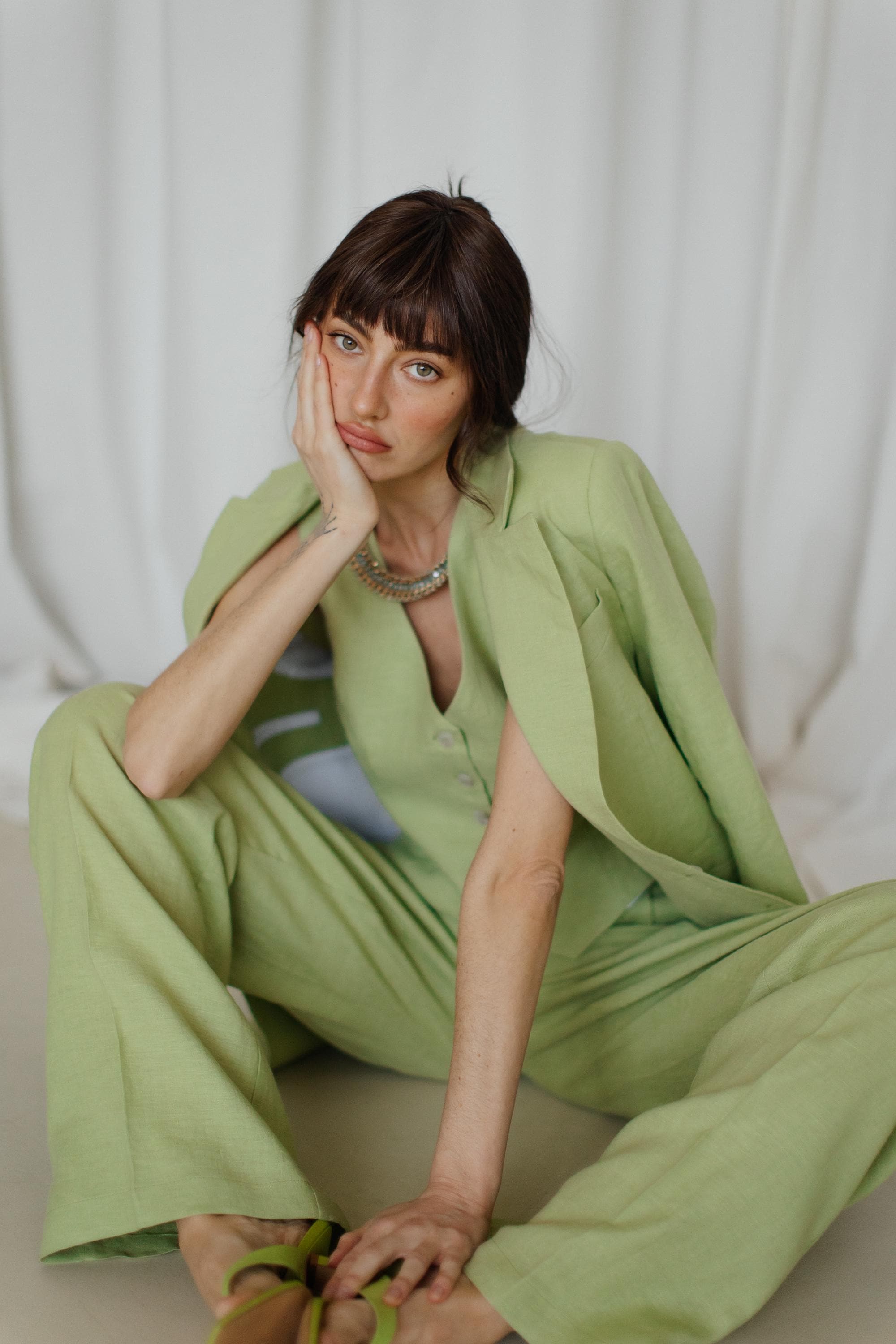 Lime Green Pantsuit - Etsy Lime Green Pantsuit - Etsy