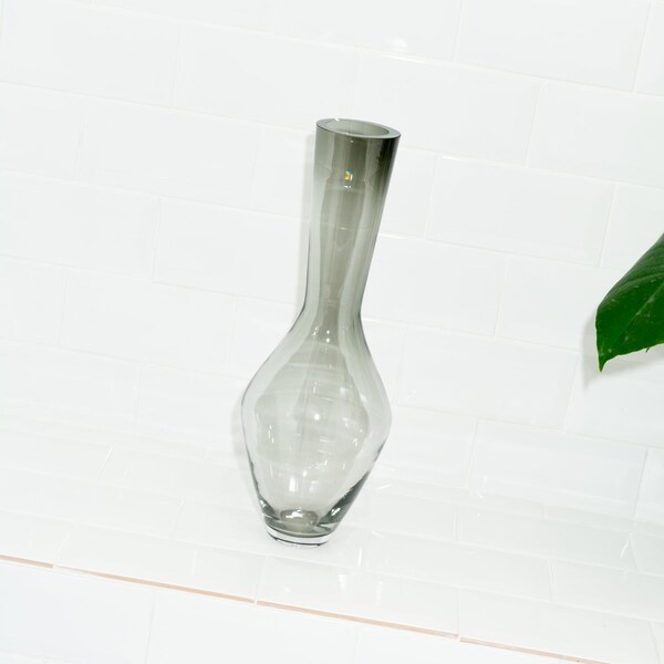 Smoked Glass Vase Etsy UK