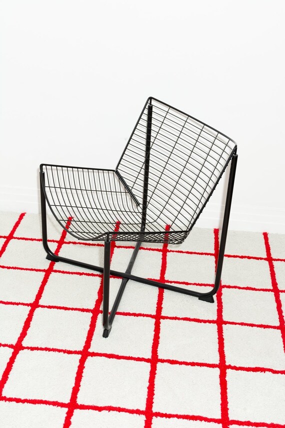 Discontinued IKEA JARPEN Chair Metal Wire Black Lounge Chair Niels Gammelgaard 1983 Outdoor Indoor Seat