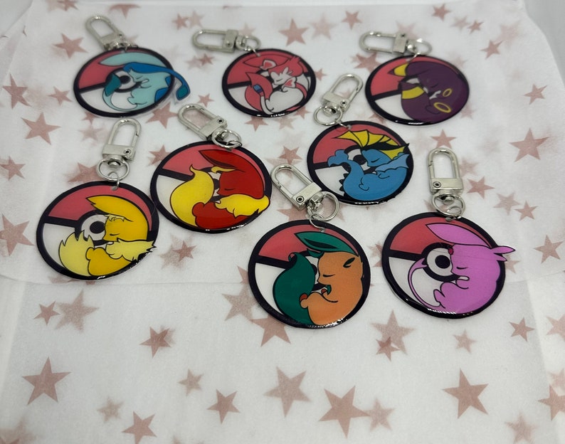 Eeveelution Set/single Keychains Pokmon - Etsy