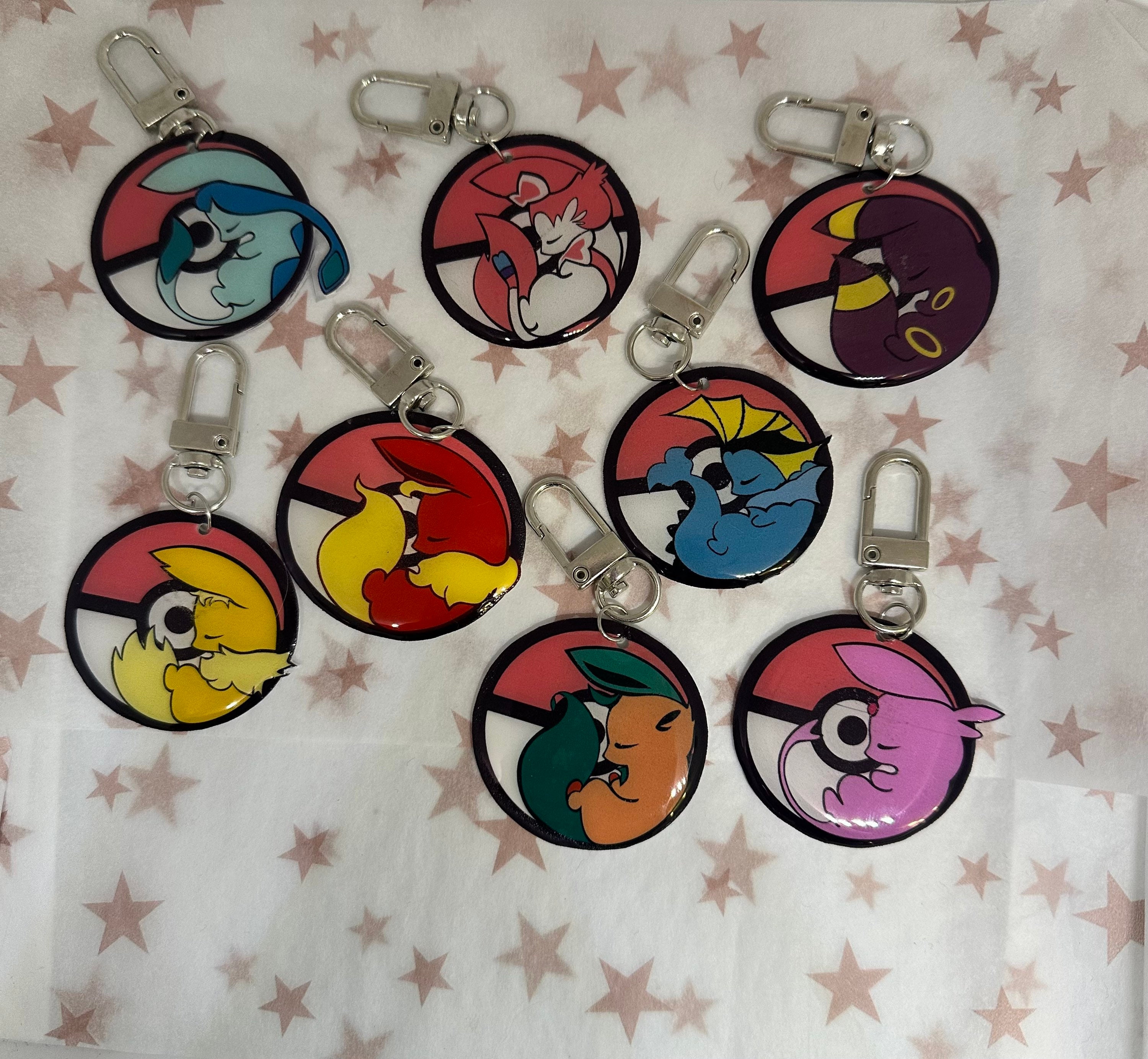 Single Keychain Eeveelution Set/single Keychains Pokmon - Etsy