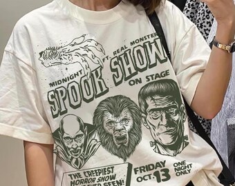 Vintage Spook Show Graphic Tee: 90s Horror Cult Classic Comfort Colors Shirt