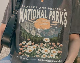 National Parks Comfort Colors T-Shirt: 90s Style Hiking Tee