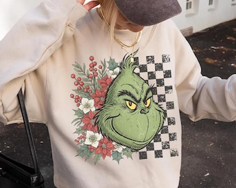 Camiseta navideña vintage de los 90 - Sudadera de cuello redondo con estampado de película navideña - Suéter con personajes navideños - Regalo navideño divertido.