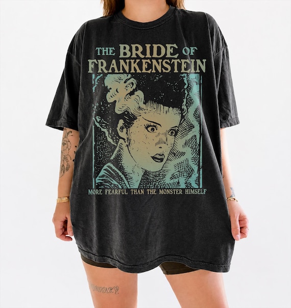 Bride of Frankenstein Shirt Vintage Horror Tee, Classic Monsters Comfort Colors, Gothic Horror Movie Shirt, Halloween Gift