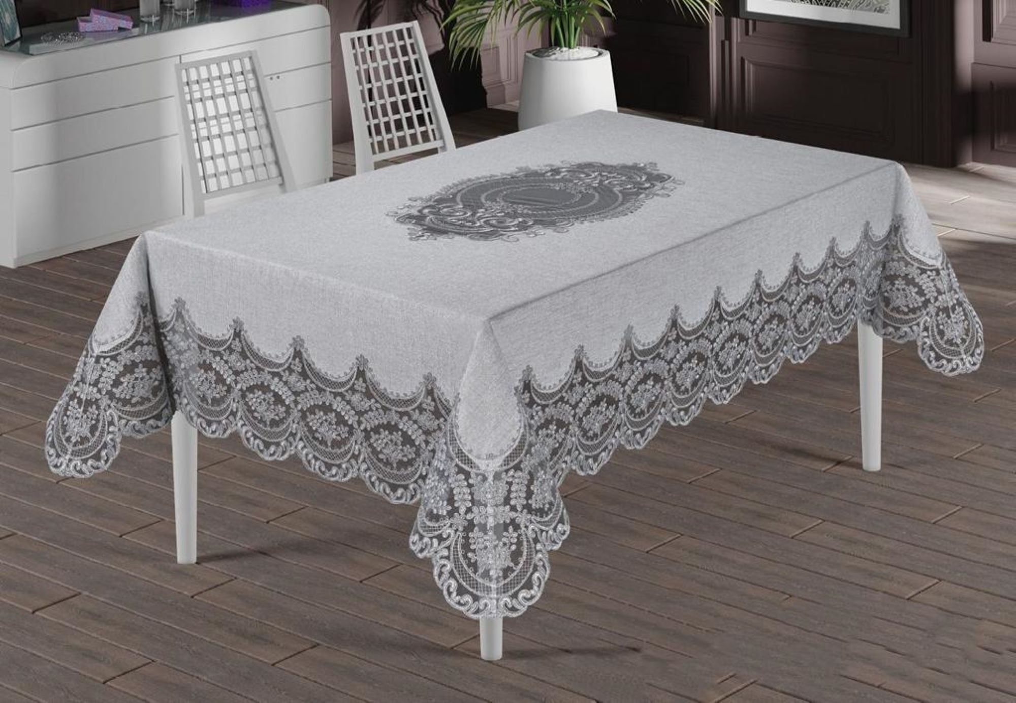 Elegant Dinner Tablecloth Embroidered Tablecloth Lace Etsy