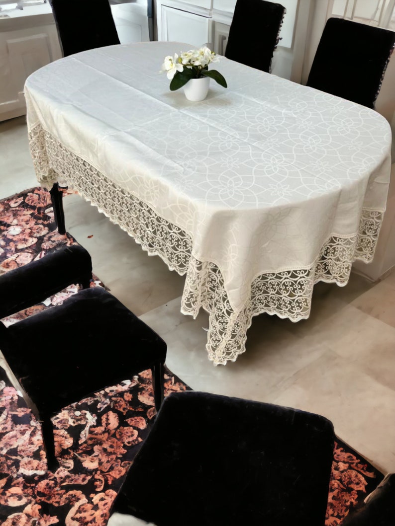 Rustic Farmhouse Table Linen Dinner Party Tablecloth Everyday Use