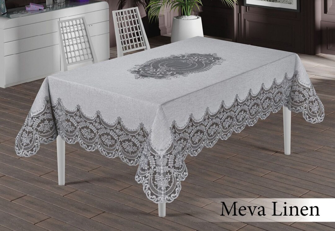 Linen Tablecloth Rectangleluxury Linen Tableclothelegant Etsy