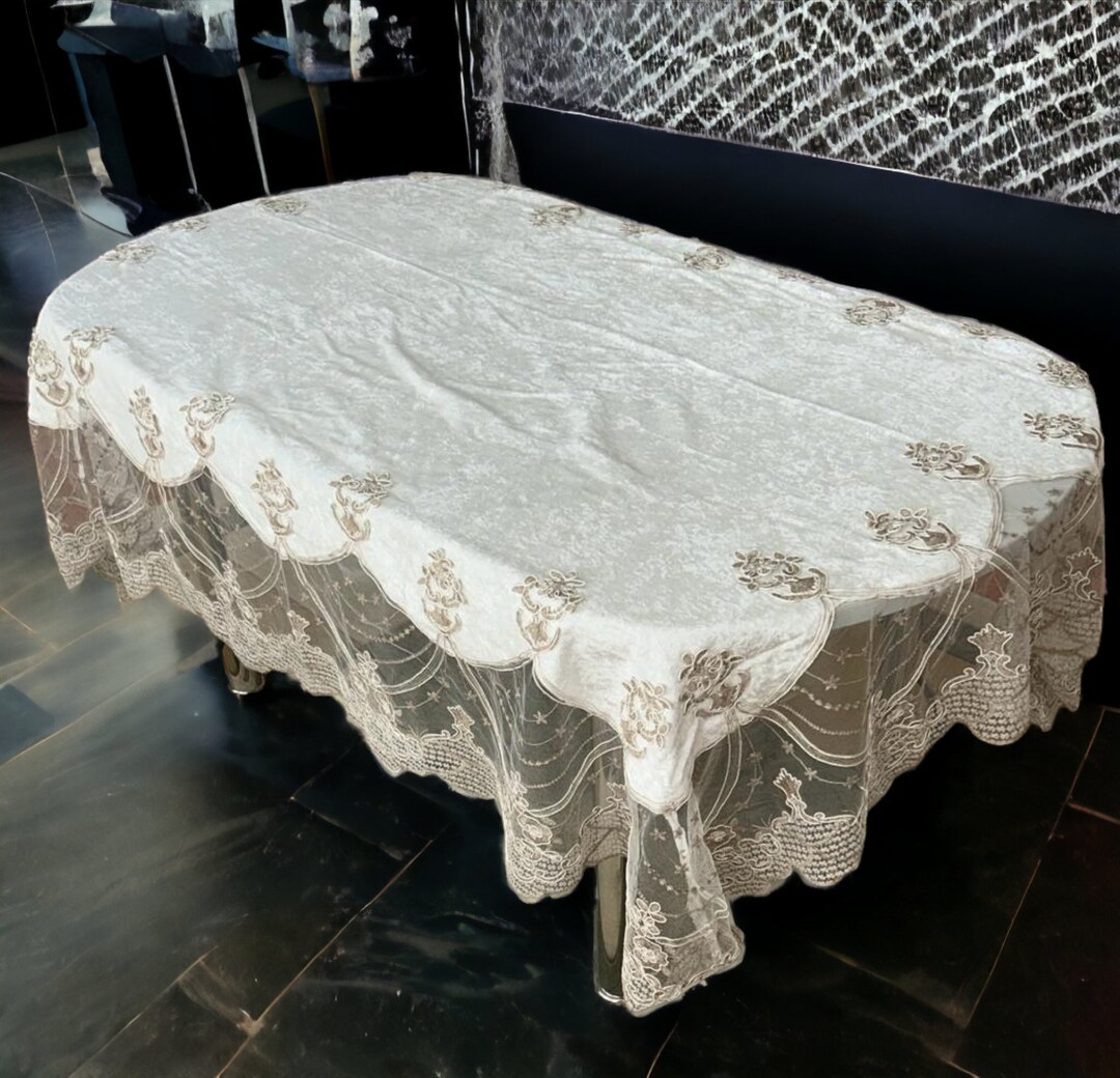 Kitchen Dining Tabletop Decoration Table Cover for Dining Lace Fabric