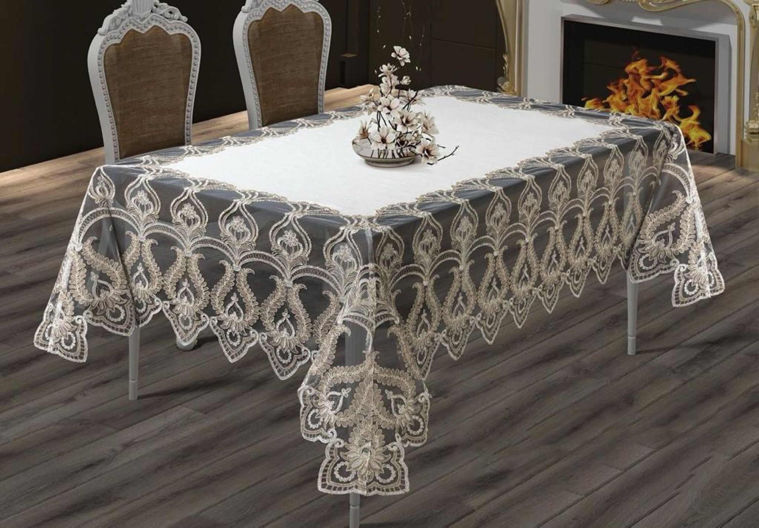 Gorgeous Lace Edge Tablecloth Modern Chic Dining Decor High-quality ...