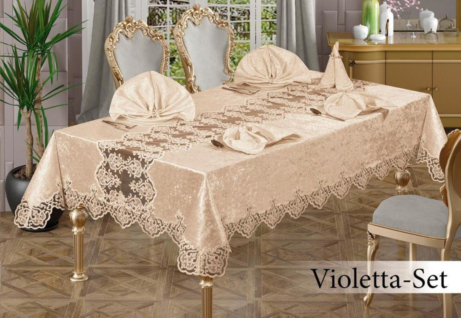 French Style Tablecloth Dinner Napkins Tablecloth Set Long Lace