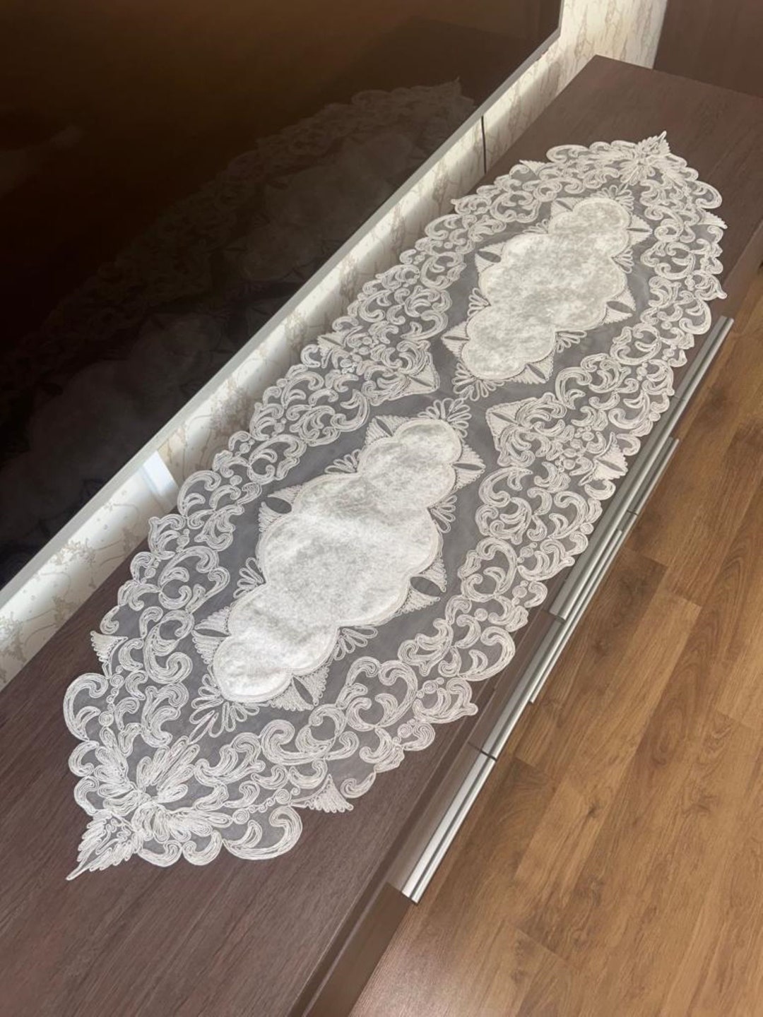 Luxury Lace Table Runnerconsole Table Decorliving Room Etsy