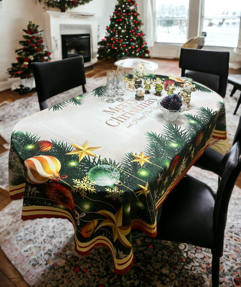 Nappe Joyeux Noël Décorations de table de Noël Nappe à Etsy France