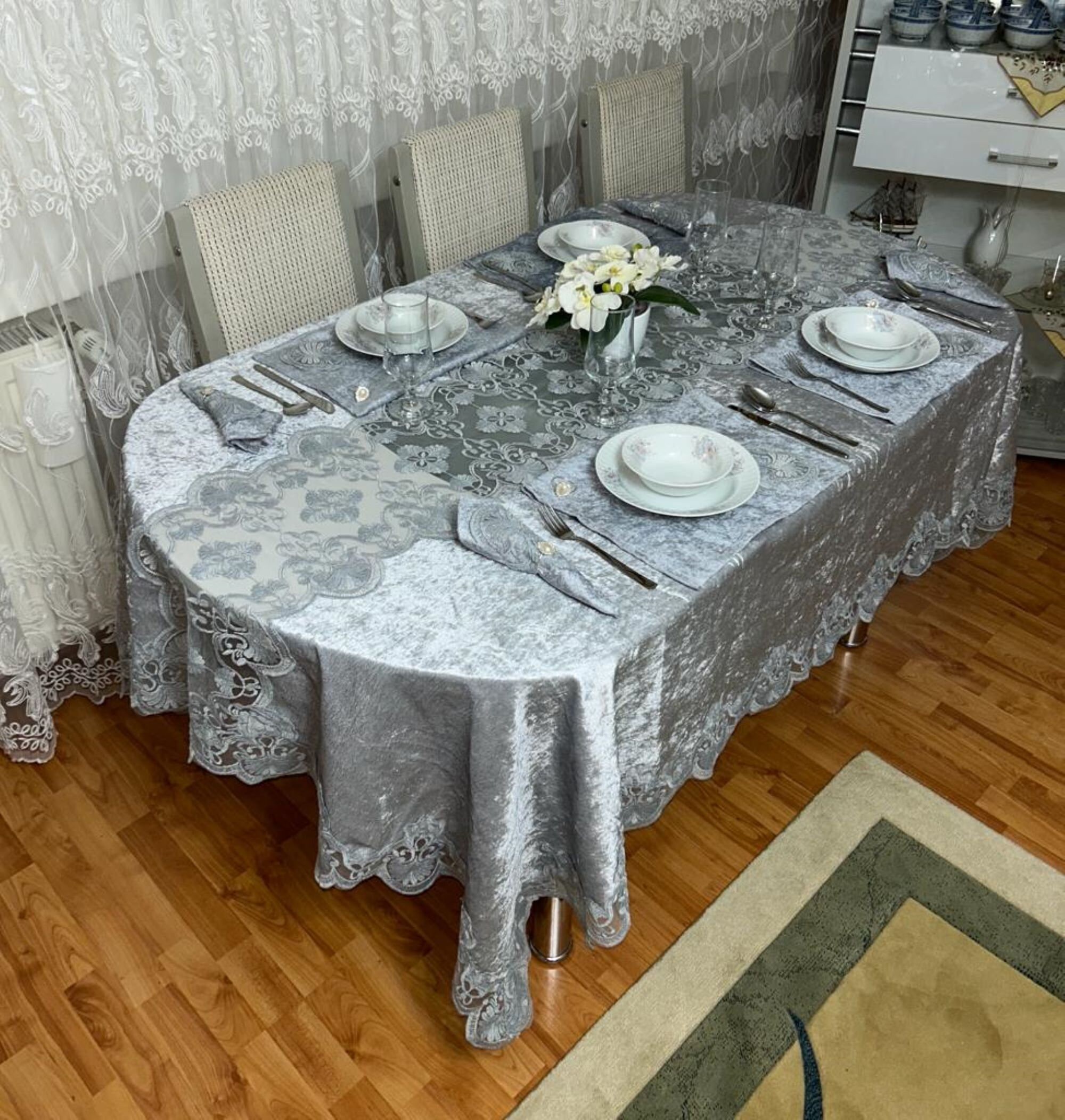 Luxury Tablecloth and Napkin Set Dinner Tablecloth Etsy