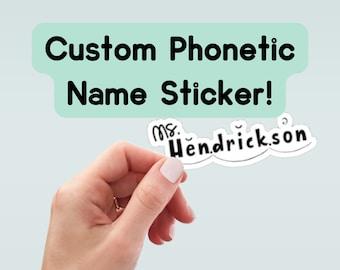 CUSTOM Phonetic Name sticker, water bottle sticker, teacher sticker, science of reading, laptop sticker, reading specialist sticker