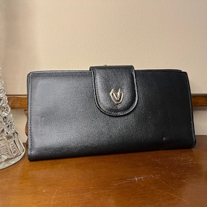 70s Black Cowhide Kiss Lock Wallet by Winfield | Made in Canada