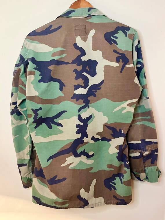 Woodland Camoflauge Army Surplus Lightweight Jacket | Made in USA | Size S-M View 4