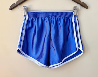 90s Blue French Army Surplus Running Gym Sport Shorts | Size XS