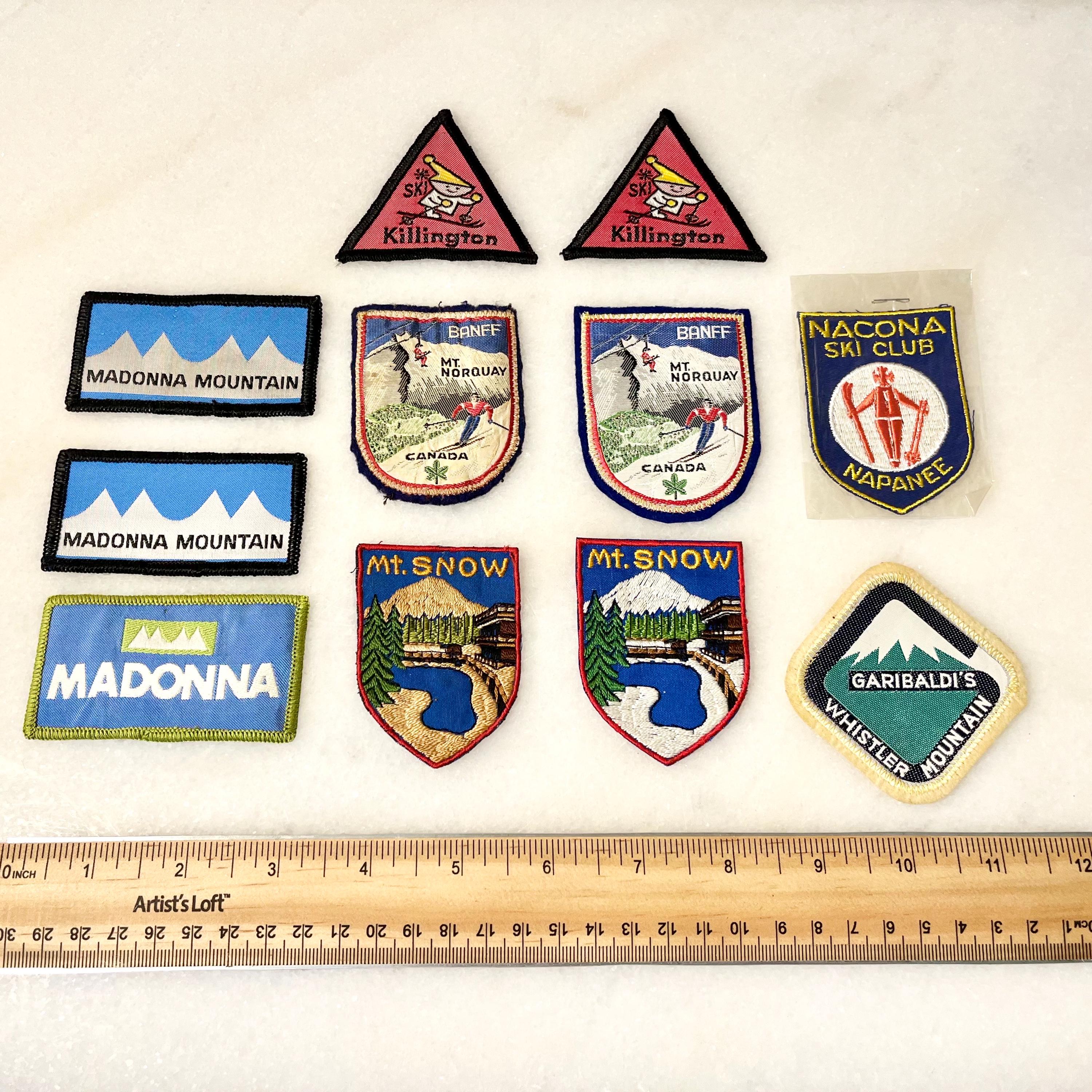 Lot de 3 écussons thermocollants SINCE 1924 mountain tricolore 4x5cm