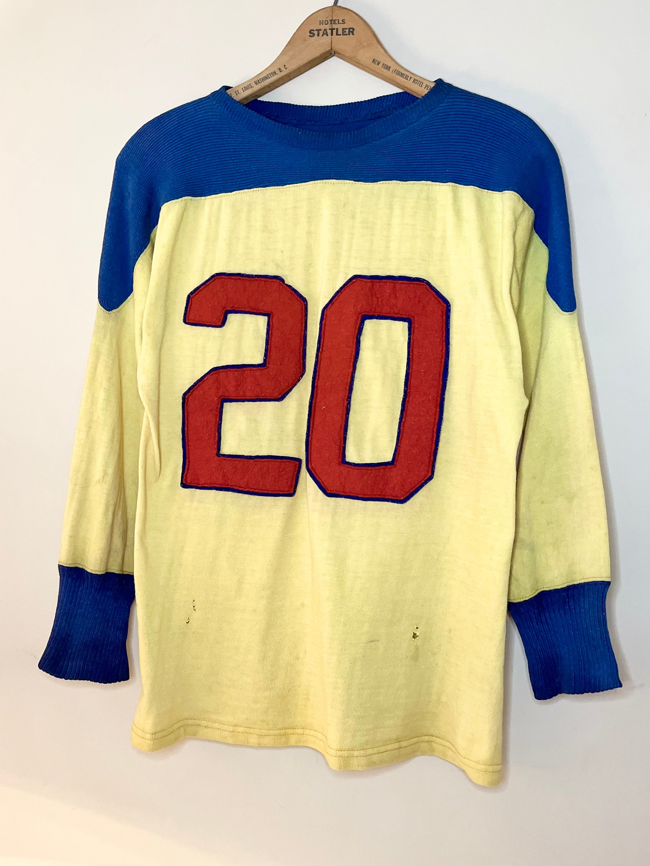 40s Vintage Tricolour Number 20 Queen's University Hockey Jersey
