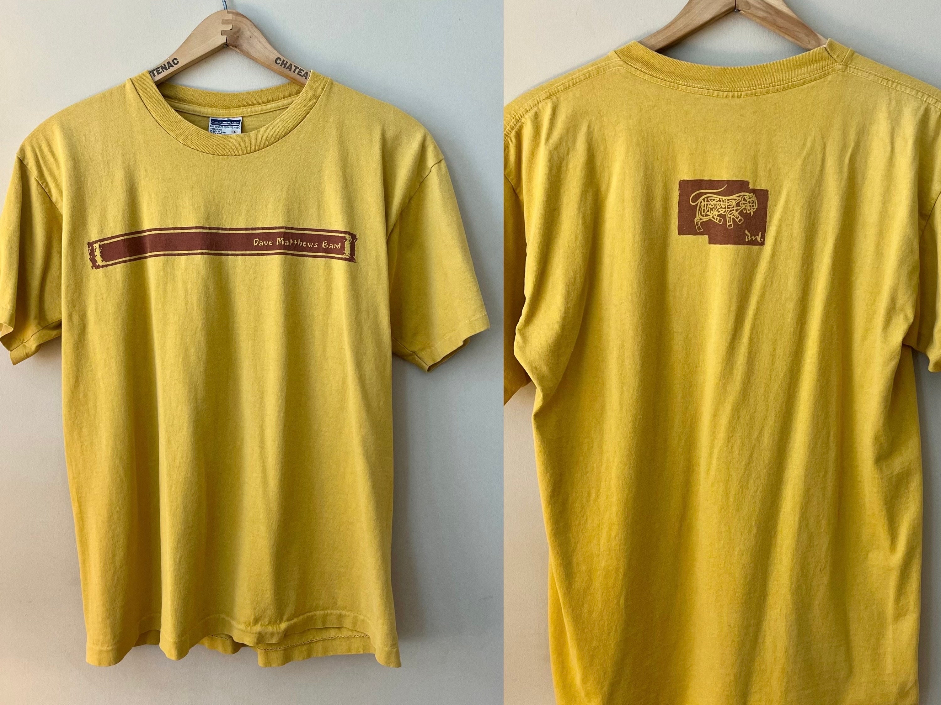 90s / Y2K Yellow Dave Matthews Band Graphic Single Stitch T 90s / Y2K Yellow Dave Matthews Band Graphic Single Stitch T