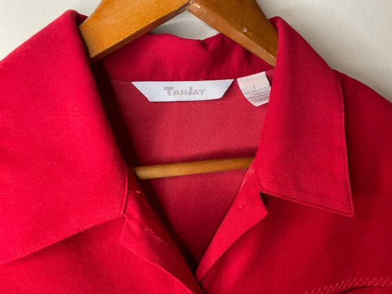 90s Red Diamond Stitched Soft Button Down Shirt b… - image 3
