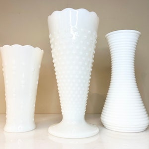 Milk Glass Flower Vase by Anchor Hocking | Made in USA | Various Sizes Available