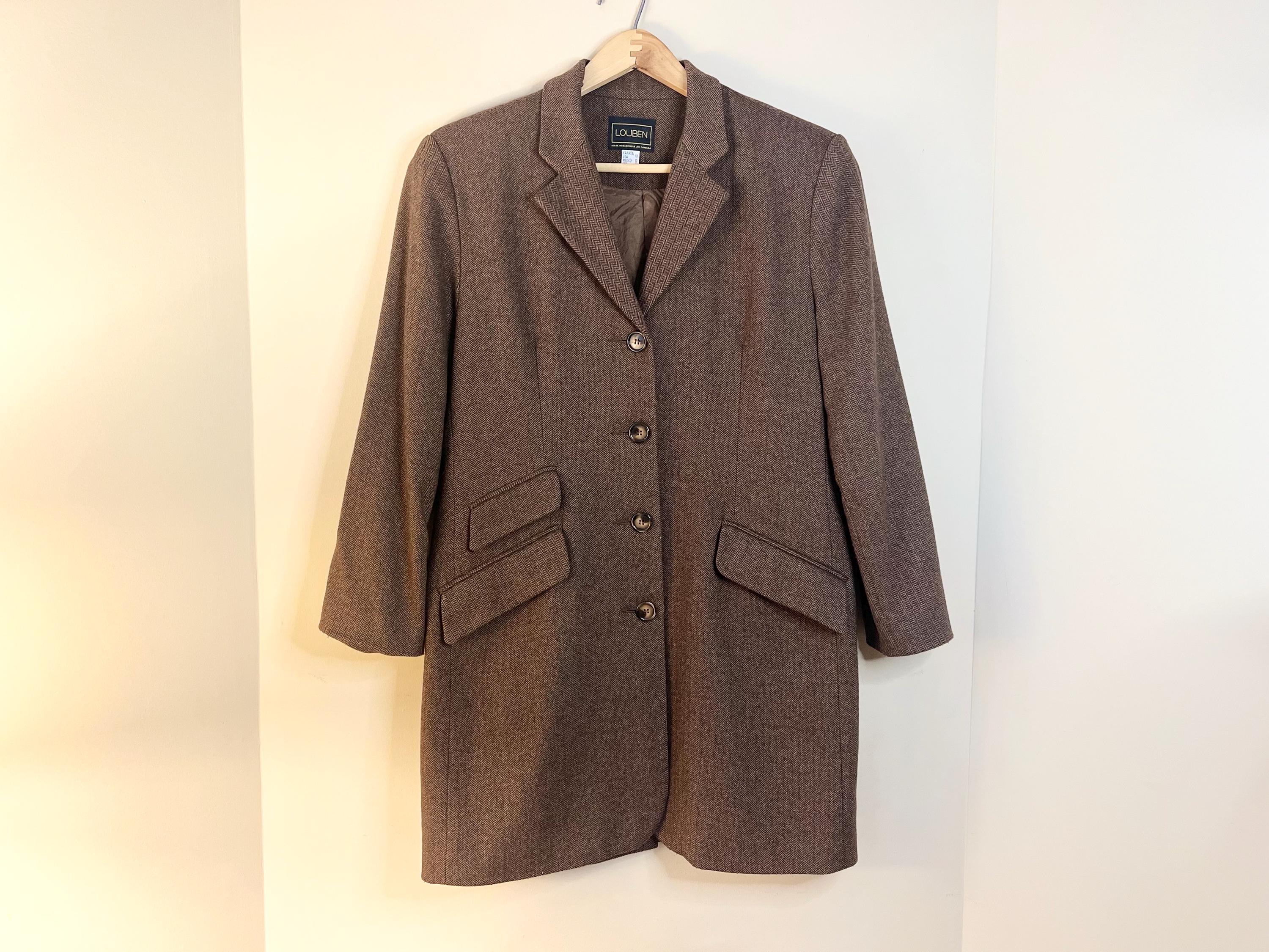 80s Herringbone Coat - Etsy Canada