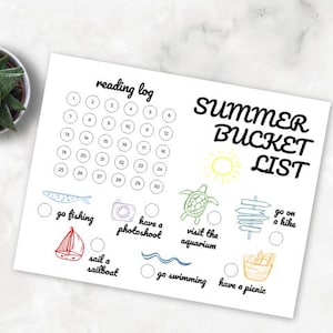 Liste modifiable des activités estivales pour les enfants : liste de contrôle des activités imprimable pour s'amuser et vivre des aventures en famille, carnet de lecture, carte 5 x 7