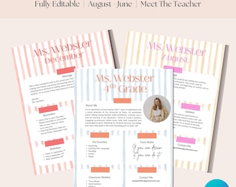 Plantillas editables para boletines informativos para docentes: Regreso a clases, actualizaciones mensuales (descarga digital de Canva)