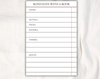 Blind Date With A Book Card: Printable Library Template (PDF Download)