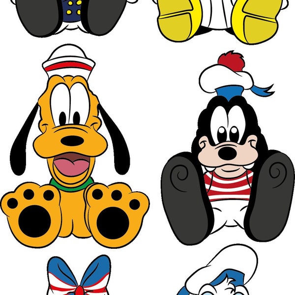 Disney Cruise Fish Extender Magnets/Gifts, The Fantastic Six Mini Magnets, Mickey, Minnie, Donald, Daisy, Pluto, Goofy.