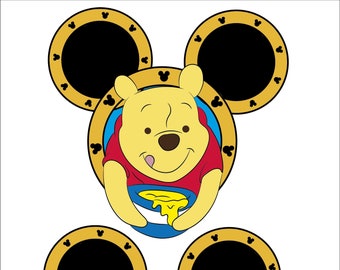 Personalized Pooh Stuck in Door Disney Cruise Magnet