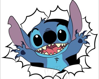 Stitch Burst Through Magnet, Disney Magnet, Stateroom Door Decoration, Disney Cruise Line Door Magnet, Stitch