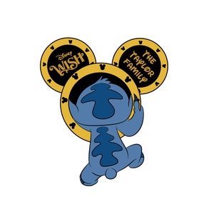 Stich climbing into a porthole Disney Cruise Line Magnet, Personalised Stateroom Door Magnets