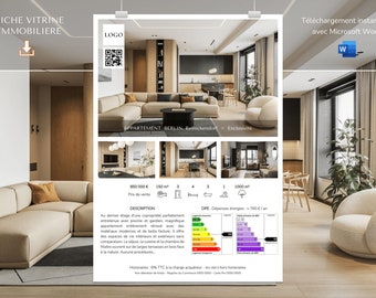 Berlin Template - Editable Real Estate Showcase Sheet - Instant Download with Word - Simple & Quick Customization