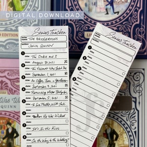Book Series Tracker Printable Bookmark, Reading Tracker, Short Series Printable Bookmark Tracker