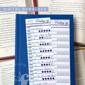 Reading Log Bookmark Printable - Book List Bookmark Tracker - Reading List Bookmark Printable - Book Tracker Bookmark - Digital Download