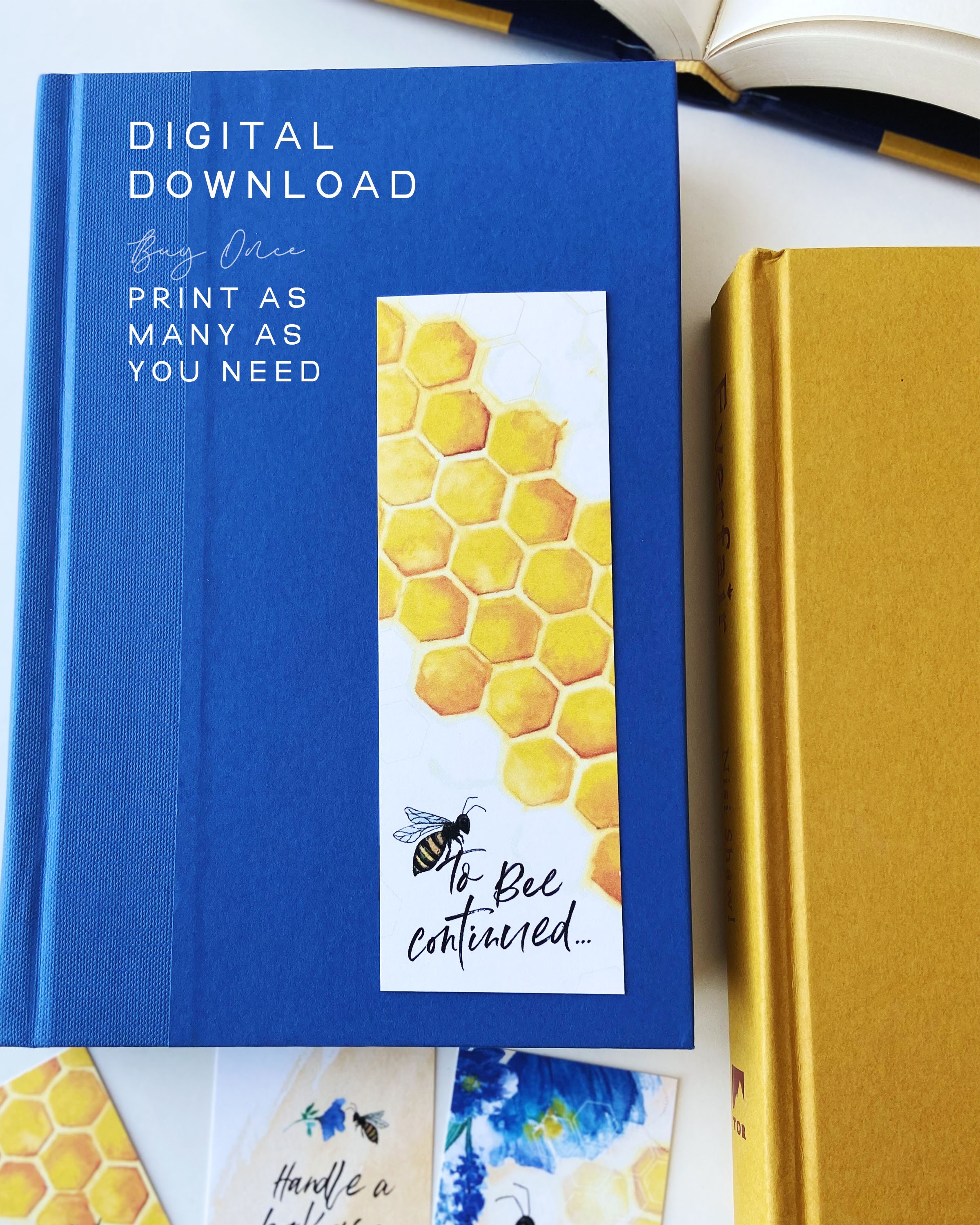 Honey Bee Bookmark - to Be Continued Bookmark - Honeycomb Bee Bookmarks ...
